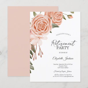 Aquarell-Pfirsich-Hauch-Blumen-Braut-Show Einladung