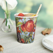 Aquarell-Pfirsichbaum-Obstgarten-Fruchternte