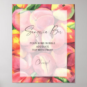 Aquarell-Pfirsiche modern - Sangria-Bar Poster