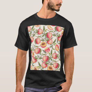 Aquarell-Pfirsiche, nahtloses florales Muster. T-Shirt