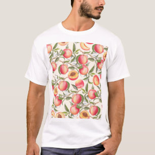Aquarell-Pfirsiche, nahtloses florales Muster. T-Shirt