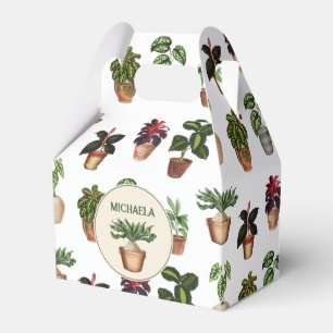 Aquarell Pflanze Terracotta Töpfe Name Geschenkschachtel