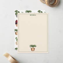 Aquarell Pflanze Terracotta Töpfe Name