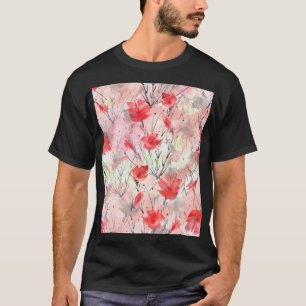 Aquarell-Pflanzen-Kräuter-Blumen-Muster T-Shirt