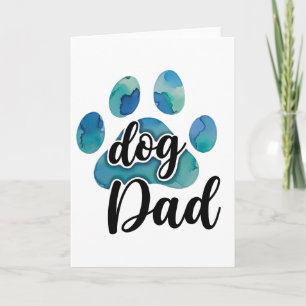 Aquarell-Pfotenabdruck Hund Papa Haustierliebhaber Karte