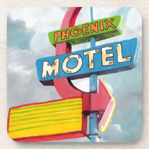 Aquarell-Phoenix-Motel Getränkeuntersetzer