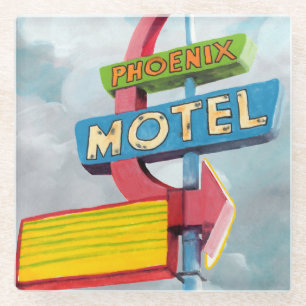 Aquarell-Phoenix-Motel Glasuntersetzer