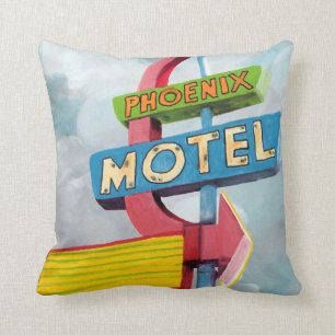 Aquarell-Phoenix-Motel Kissen