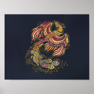 Aquarell Phoenix Poster