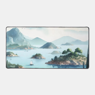 Aquarell Picturesque Inseln, die an der Küste lieg Schreibtischunterlage