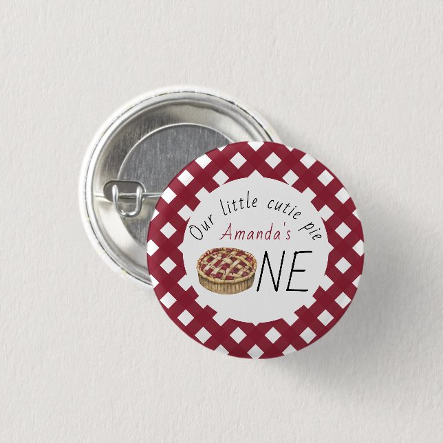 Aquarell-Pie-Kindergeburtstag Button (Vorne & Hinten)