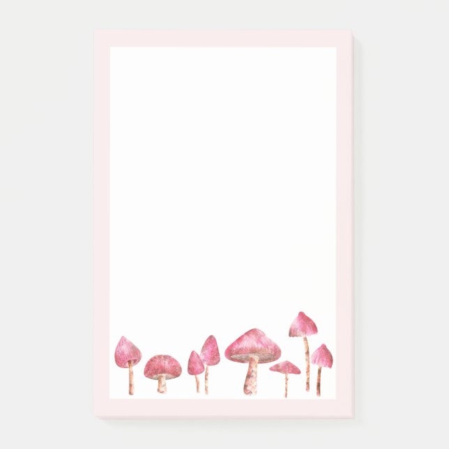 Aquarell-Pilz Post-it Klebezettel (Vorderseite)