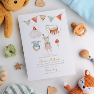 Aquarell-Pilz und Baby Shower Whimsical Einladung
