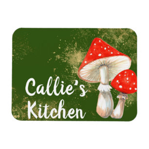 Aquarell Pilze Personalisiert Küche Magnet