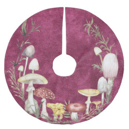 Aquarell Pilze Pilz Weihnachtsfeiertag Polyester Weihnachtsbaumdecke