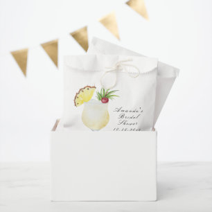 Aquarell-Pina-Colada-Cocktail-Junggesellinnenabsch Geschenktütchen