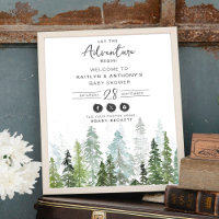 Aquarell Pine Tree Forest Baby Dusche Willkommen