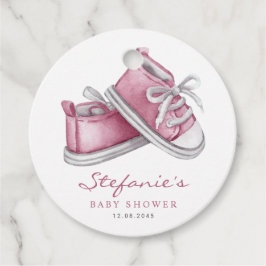 Aquarell Pink Baby Hinterns Babydusche Geschenkanhänger