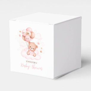 Aquarell Pink Balloons Teddy Bear Baby Dusche Geschenkschachtel