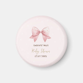 Aquarell Pink Bow Dots Baby Dusche Magnet