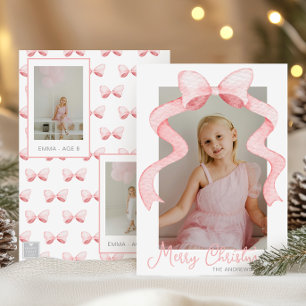 Aquarell Pink Bow Ribbon Sash Weihnachten Foto