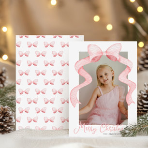 Aquarell Pink Bow Ribbon Sash Weihnachten Foto