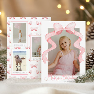 Aquarell Pink Bow Ribbon Sash Weihnachten Foto