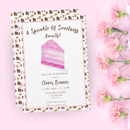 Aquarell Pink Cake & Desserts Kinderdusche Einladung