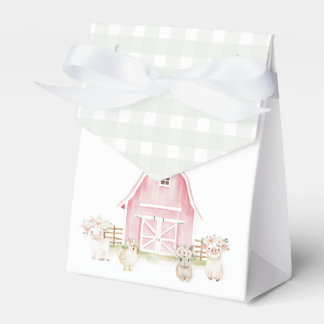Aquarell Pink Farm Animals Baby Showbox Geschenkschachtel