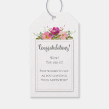 Aquarell Pink Floral Abschluss Glückwunsch