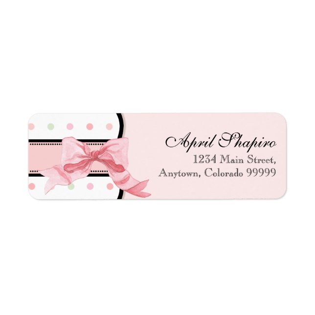 Aquarell Pink French Bow in Polka Dots Envelope (Vorne)