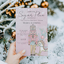 Aquarell Pink Nutcracker Kinderdusche Weihnachten Einladung