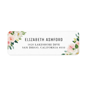 Aquarell Pink Peach Floral Bouquets Adresse