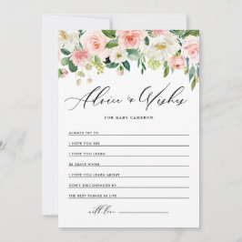 Aquarell Pink Peach Florals Wünsche für Baby Hinweiskarte