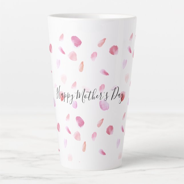 Aquarell Pink Peach Rose Petals Milchtasse (Vorderseite)