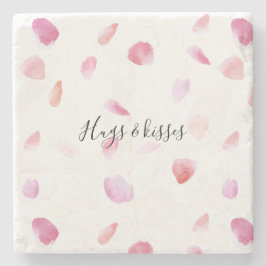 Aquarell Pink Peach Rose Petals Steinuntersetzer