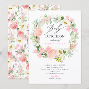 Aquarell Pink Peonies Floral Baby Luncheon Einladung