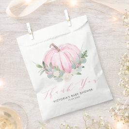 Aquarell Pink Pumpkin Autumn Baby Dusche Geschenktütchen