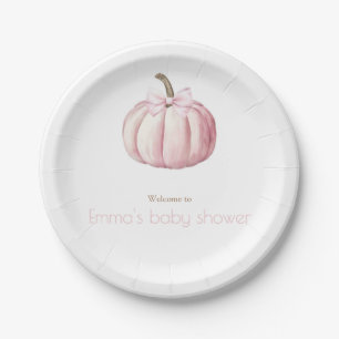 Aquarell Pink Pumpkin Baby Dusche Teller