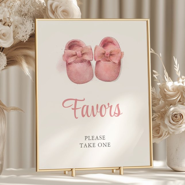 Aquarell Pink Schuhe Kinderduschfavoriten Poster (Von Creator hochgeladen)