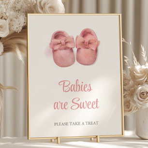 Aquarell Pink Shoes Babydusche Babys sind süß Poster