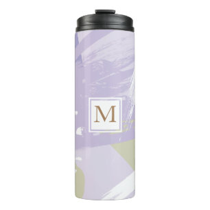 Aquarell-Pinselstrich-Monogramm-Thermobecher Thermosbecher