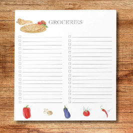 Aquarell-Pizza-Einkaufsliste Notizblock