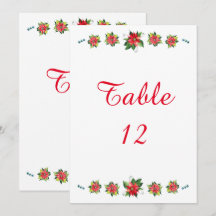 Aquarell Poinsettia - Tischnummer