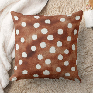 Aquarell-Polka-Dot in Kaffee-Braun und Weiß Kissen