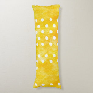 Aquarell-Polka-Dots - Erdiges Gelb und Weiß (1) Seitenschläferkissen