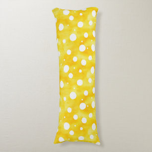 Aquarell-Polka-Dots - Erdiges Gelb und Weiß (2) Seitenschläferkissen