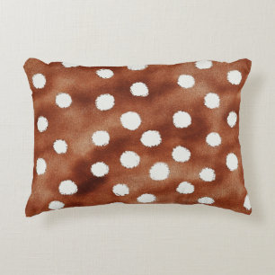 Aquarell-Polka-Dots in Kaffee-Braun und Weiß Dekokissen