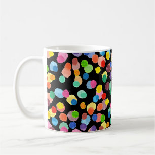 Aquarell-Polka-Punkte, Osterhintergrund. Kaffeetasse