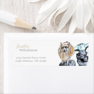 Aquarell-Pomeranian-Hund-Weihnachten